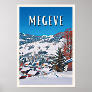 Affiche Megève Station de ski 