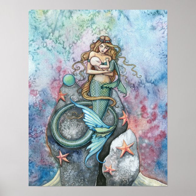 Affiche Mère et Bébé Sirène Éternelle d'Amour (Devant)