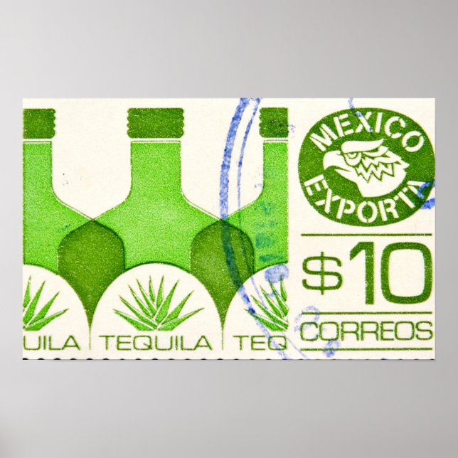 Affiche mexicaine de voyage Tequila Cactus (Devant)