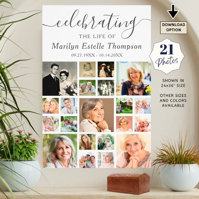 Affiche minimale de collage de photos du mémorial  (Créateur téléchargé)