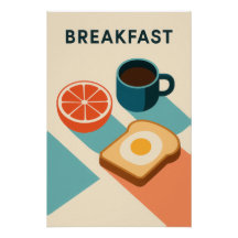 Affiche minimaliste : BREAKFAST