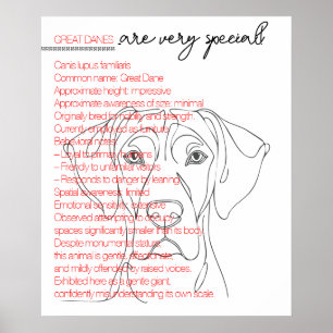 Affiche minimaliste de Dogue Allemand