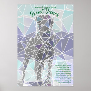 Affiche moderne du Grand Danois vert