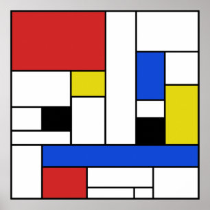 Affiche Mondrian Lines 24" x 24" (Mat)
