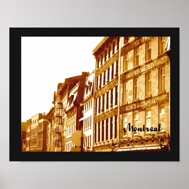 Affiche montréalaise photo originale tons sépia (Devant)