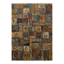 Affiche mosaïque de symboles anciens | Triba hiéro