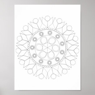Affiche - Motif de mandala élégant à colorier