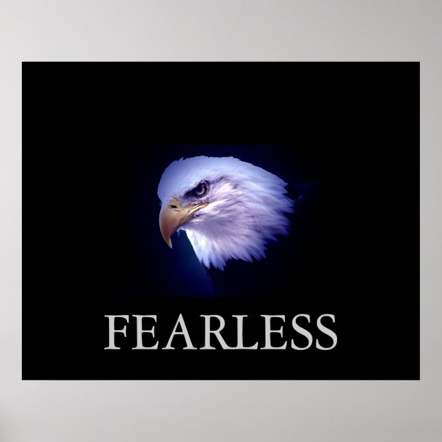 Affiche motivationnelle aigle intrépide noir et bl (Devant)