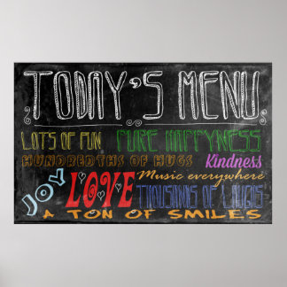 Affiche motivationnelle du Menu d'aujourd'hui