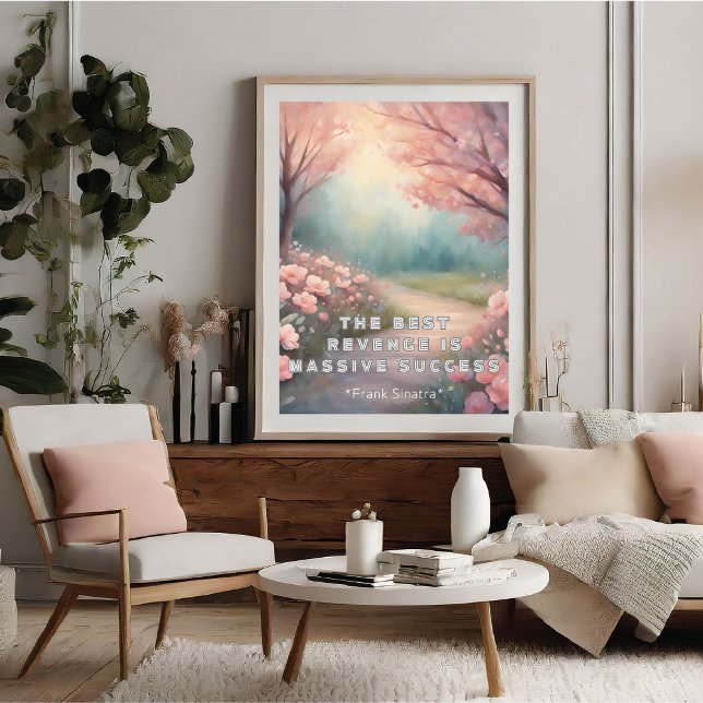 Affiche Motivationnelle Motivationnelle Meilleur R (The Best Revenge Motivational Watercolor Poster)
