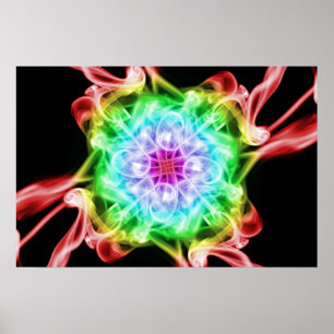 Affiche multicolore d'arc-en-ciel de fumée