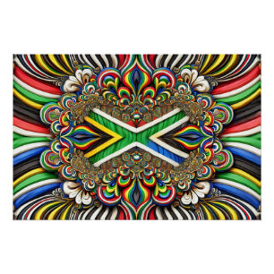 Affiche murale avec design aux couleurs sud-africa