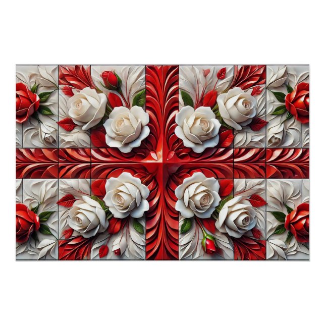 Affiche murale avec design Rose anglais (Devant)