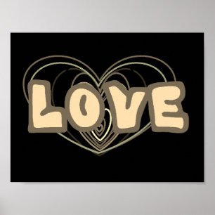 Affiche murale avec images d'amour et de cœur