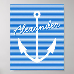 Affiche murale de décoration nautique ancre pers