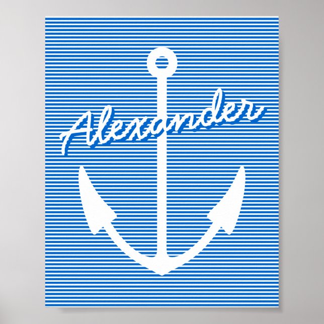 Affiche murale de décoration nautique | ancre pers (Devant)