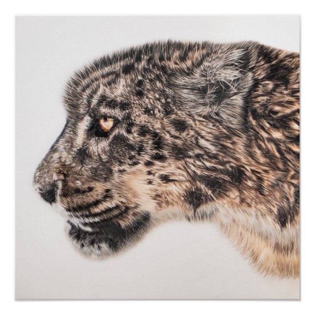 Affiche murale du léopard des neiges (Devant)