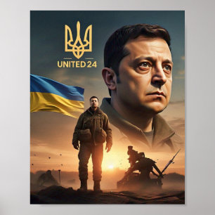 Affiche murale du président ukrainien Zelenskyy