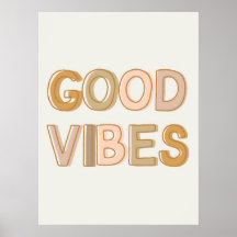 Affiche murale Good Vibes pour dortoir, nurserie