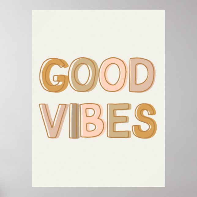 Affiche murale Good Vibes pour dortoir, nurserie (Devant)