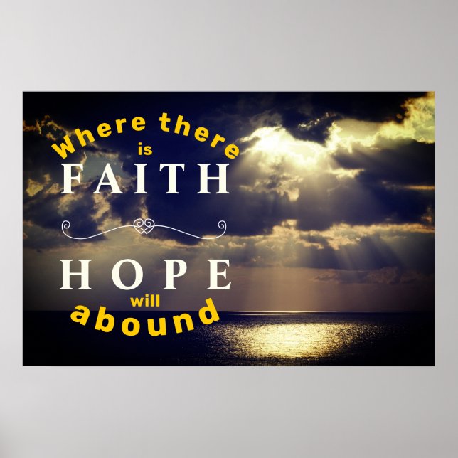 Affiche murale inspirante Faith & Hope Sunset (Devant)