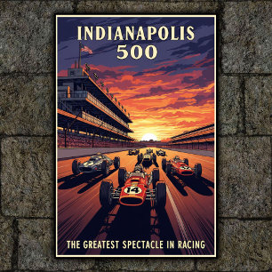 Affiche murale Vintage Indianapolis 500 des années