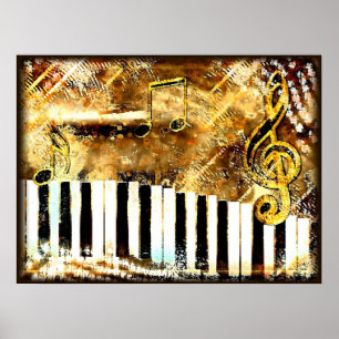 Affiche musicale sale de clavier de piano