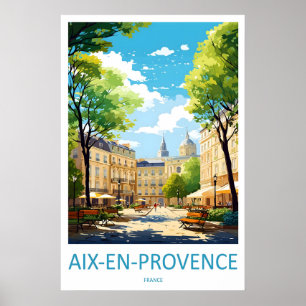 Affiche nationale du parc vintage d'Aix En Provenc