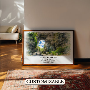 Affiche Natural Bridge Virginie, Aquarelle, Sur me
