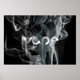 Affiche noire de prime de Vape de fumée