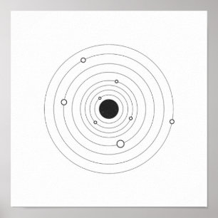 Affiche noire et blanche minimaliste de système