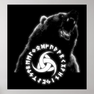 Affiche nordique d'ours