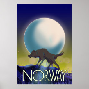 Affiche norvégienne de loup