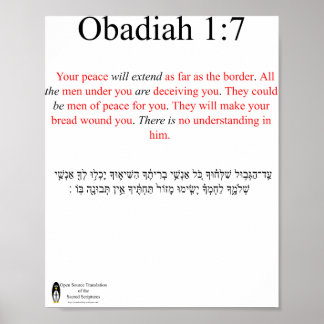 Affiche Obadiah 1:7 de traduction de source ouvert