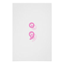 Affiche ombrée point-virgule rose