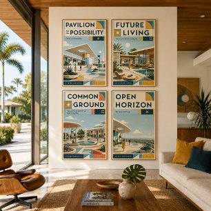 Affiche Open Horizon Mid Century Modern