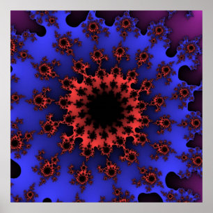 Affiche orange bleue faite sur commande d'oeil