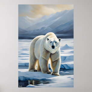 Affiche Ours polaire Peinture