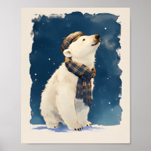 Affiche Ourson Polaire Mignon  Art mural de nurser