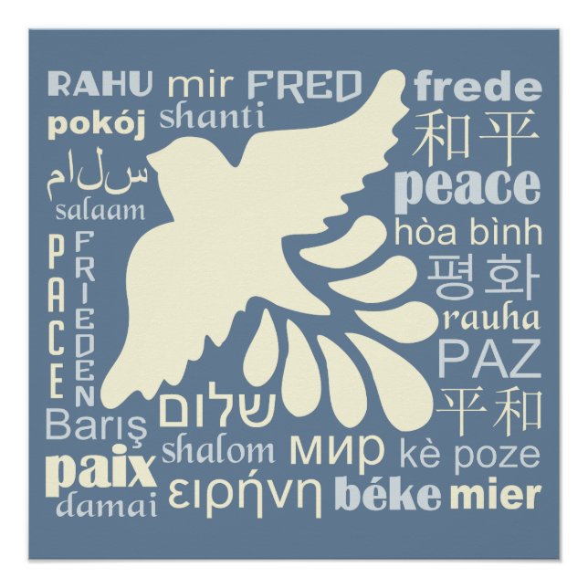 Affiche PAIX en plusieurs langues (Devant)