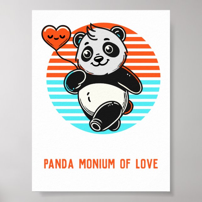Affiche "Panda-monium d'amour" de Panda Mignon (Devant)
