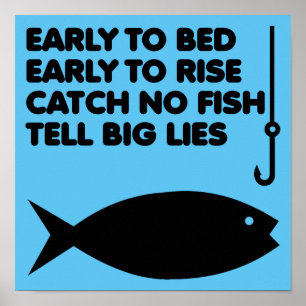 Affiche Panneau Mensonge Drôle Pêche
