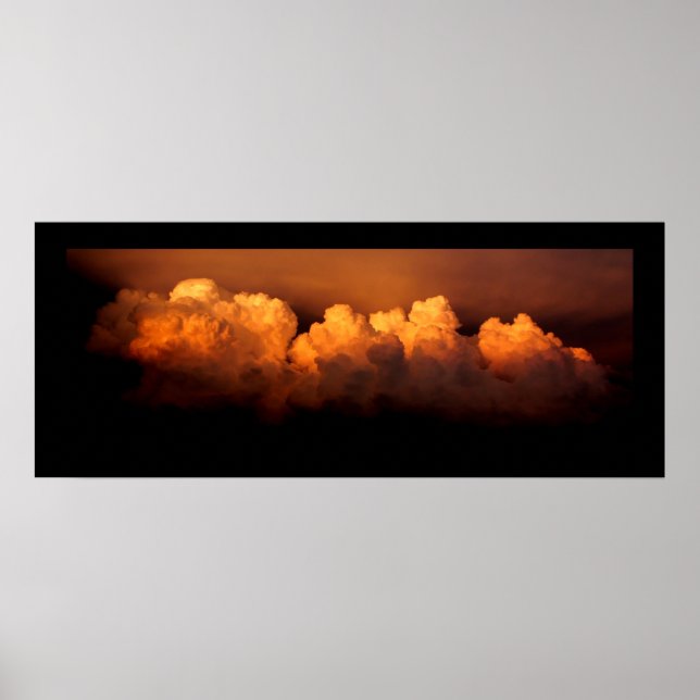 Affiche panoramique, Nuages Stormy de 34"x13.78" (Devant)
