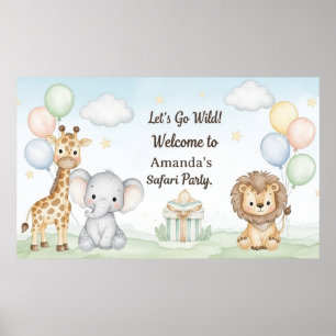Affiche papier pour le 1er anniversaire Boho Safar