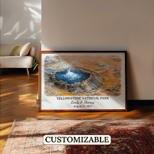 Affiche Parc national de Yellowstone Montana, sur 