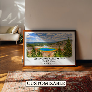 Affiche Parc national de Yellowstone Montana, sur 