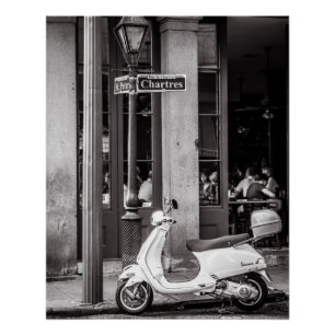 Affiche parfaite   Paris France de scooter vintage