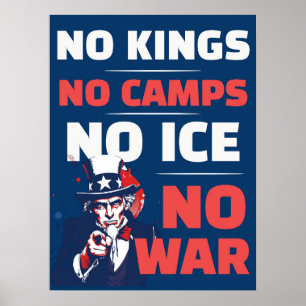 Affiche Pas de rois Pas de ICE Pas de camps Pas de