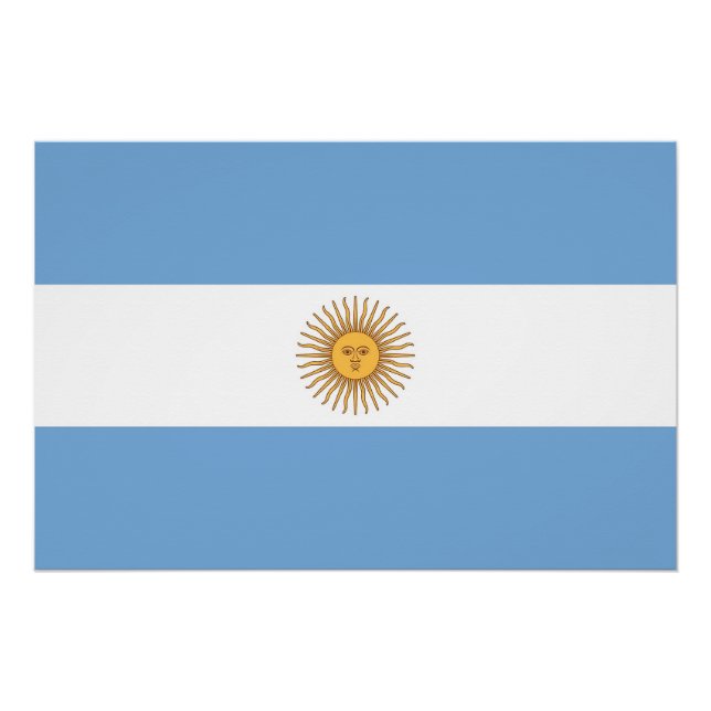 Affiche patriotique avec drapeau de l'Argentine (Devant)
