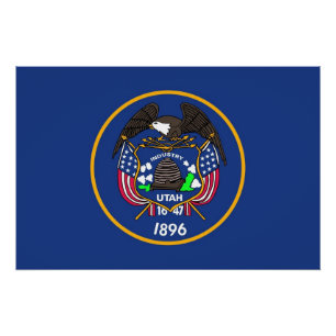 Affiche patriotique avec Drapeau de l'Utah
